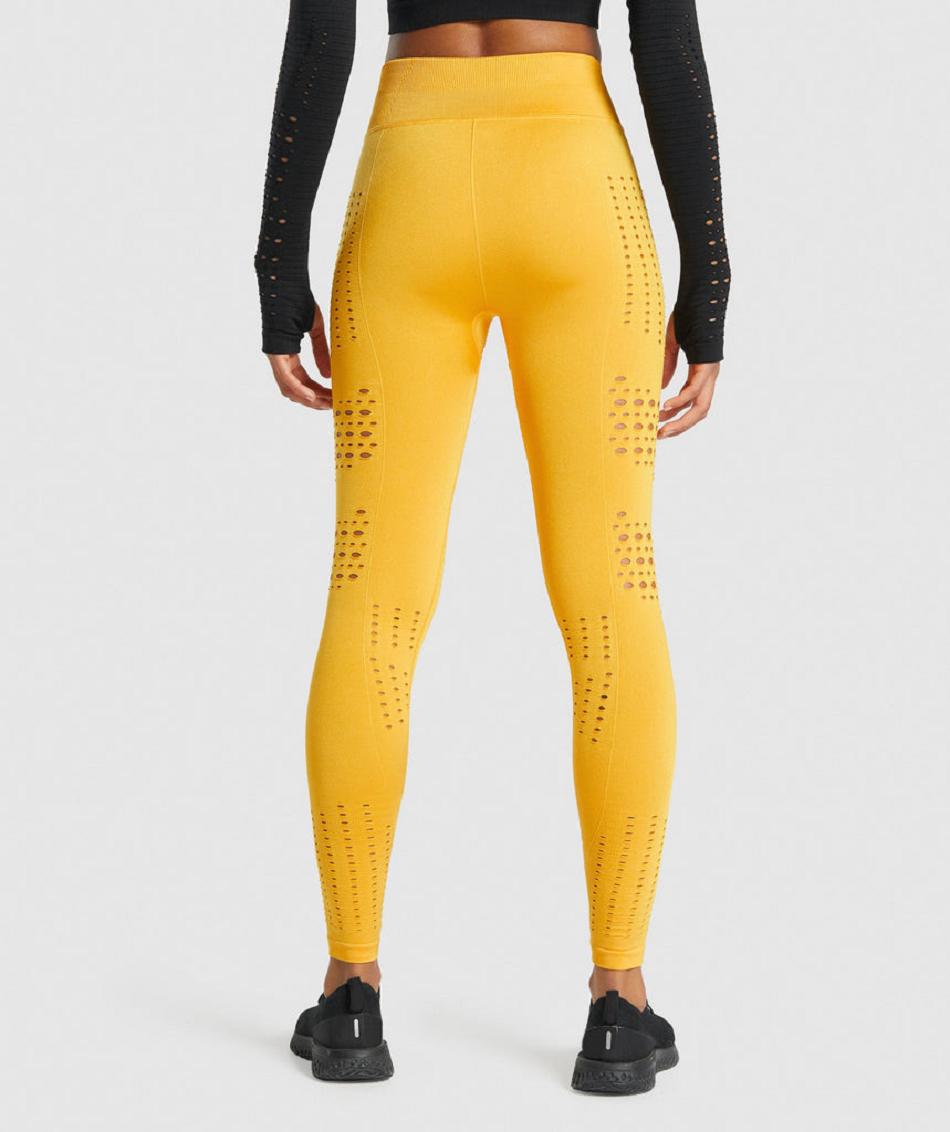 Leggins Gymshark Glow Seamless Tights Mujer Amarillo | CO 2911GSO